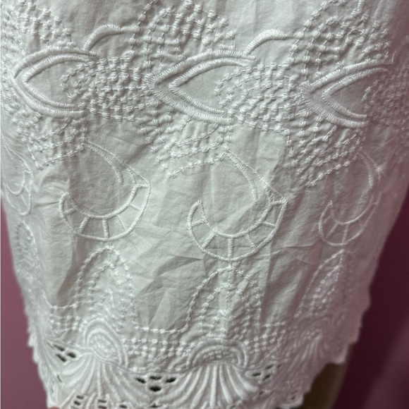 Talbots petite blusa de mujer bordada blanca talla Mp - Picture 2 of 5